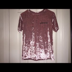 Used~ baby pink velvet t-shirt